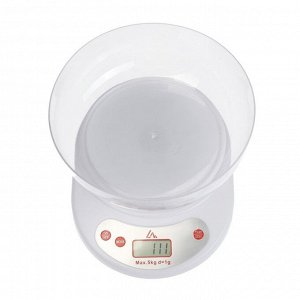 Весы кухонные Luazon LV 504, электронные, до 5 кг, белые