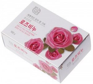 Мыло туалетное успокаивающее и увлажняющее с экстрактом дамасской розы Rose Beauty Soap, кусок 100г