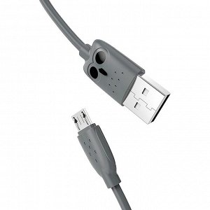 Кабель USB - micro USB Hoco KX1  100см 2,1A  (gray)