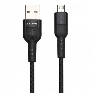 Кабель USB - micro USB Borofone BU17  120см 2,4A (black)