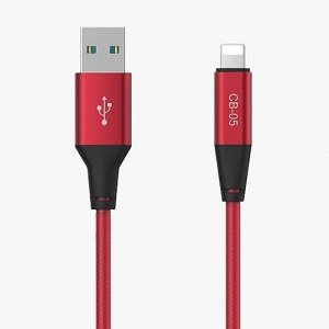 Кабель USB - Apple lightning Celebrat CB-05I  100см 3A (red)