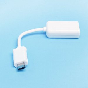 Кабель OTG - micro USB RockBox  10см 1A  (white)