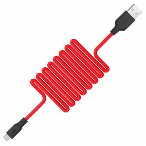 Кабель USB - micro USB Hoco X21 Silicone  100см 2A (black/red)