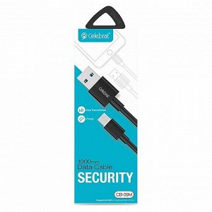 Кабель USB - Type-C Celebrat CB-09T  100см 2,1A (black)