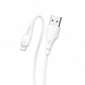 Кабель USB - Apple lightning Borofone BX18  200см 2,4A (white)