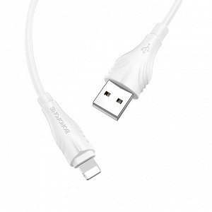 Кабель USB - Apple lightning Borofone BX18  200см 2,4A (white)