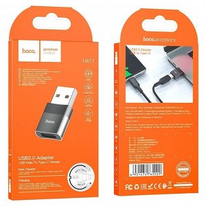 Адаптер Hoco UA17 USB2.0/Type-C (black)