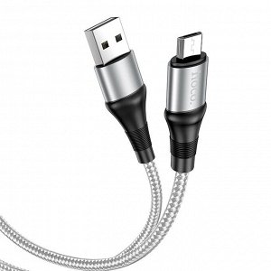 Кабель USB - micro USB Hoco X50 Excellent  100см 2,4A  (gray)