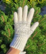 Женские шерстяные перчатки (длина 24-25 см)