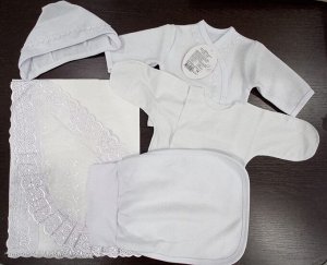 Комплект для новорожденного 5 предметов цвет Белый
