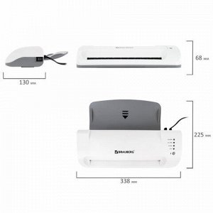 Ламинатор BRAUBERG SILVER MAX A4, толщина пленки 60-200 мкм, скорость 32 см/мин., 532624