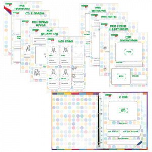 Папка-портфолио дошкольника "ДИНОЗАВР", 4 кольца, 20 файлов, 10 вкладышей, 7БЦ матовая, BRAUBERG KIDS, 115238
