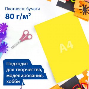 Цветная бумага А4 ДВУХЦВЕТНАЯ МЕЛОВАННАЯ, 10 листов, 20 цветов, в папке, BRAUBERG, 200х280 мм, "Дельфин"