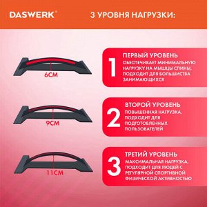 Массажер для спины/мостик для растяжки PREMIUM, 3 уровня нагрузки, красная вставка, DASWERK (ДАСВЕРК), 680034