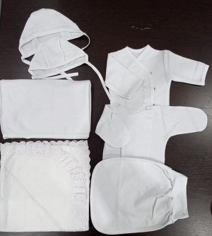 Комплект для новорожденного 7 предметов цвет Белый