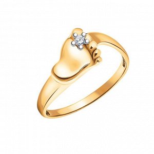 Золотое кольцо с фианитом арт.  к-2495