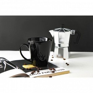 Кружка керамическая Доляна Coffee break, 370 мл, цвет чёрный