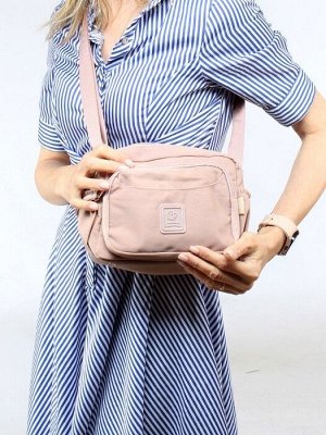 Сумка женская текстиль BoBo-9608,  1отд,  плечевой ремень,  розовый 255951