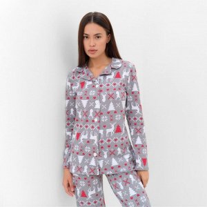 Пижама новогодняя женская (рубашка, брюки) KAFTAN «Скандинавия»