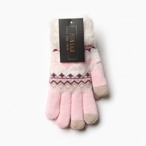 Перчатки женские на иск.меху MINAKU 22 см розовый
