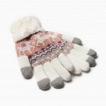 Перчатки женские на иск.меху MINAKU 22 см белый