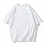 Футболка мужская, с коротким рукавом, белая, однотонная, oversize