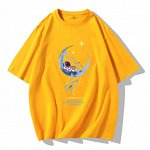 Футболка мужская, с коротким рукавом, жёлтая, с принтом, oversize