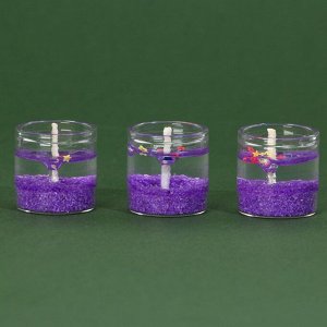 Набор гелевых свечей «Новый год», 3 шт, 2,5 х 2,5 см