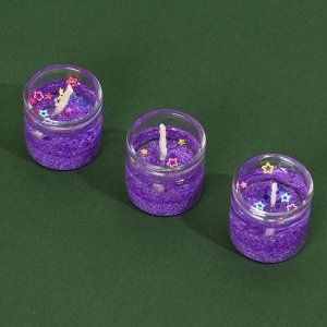 Набор гелевых свечей «Новый год», 3 шт, 2,5 х 2,5 см