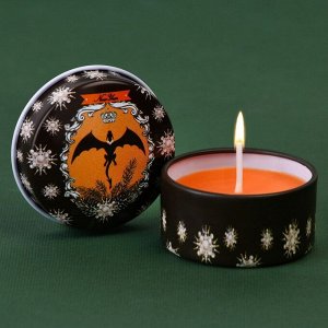 Новогодняя свеча в железной банке «Дракончик», аромат мандарин, диам. 4,8 см