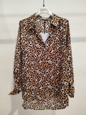 Рубашка Италия принт леопард