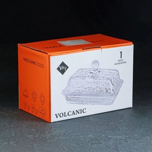 Маслёнка стеклянная «Вулкан», 6,5x10x10,5 см, цвет прозрачный