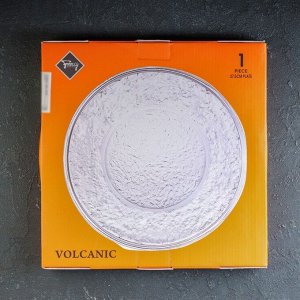 Тарелка стеклянная обеденная «Вулкан», d=27,5 см, цвет прозрачный
