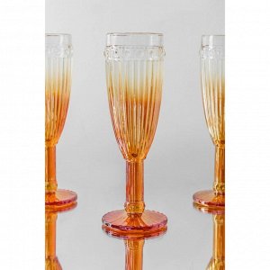 Бокал стеклянный для шампанского «Босфор», 180 мл, 7x20 см, цвет градиент золото