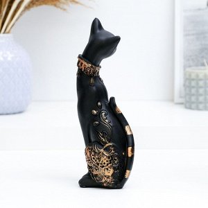 Фигурка полистоун «Кошка», чёрная, 20x8 см
