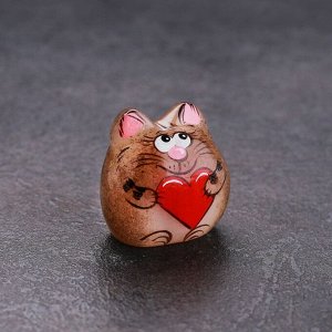 Фигурка «Котёнок Веня с сердечком», 3.5*3 см, селенит