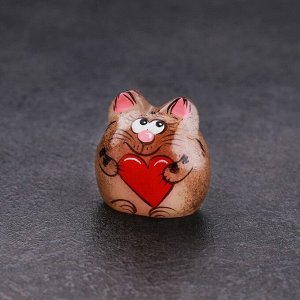 Сувенир «Котенок Веня», с сердечком 3,5x3 см, селенит