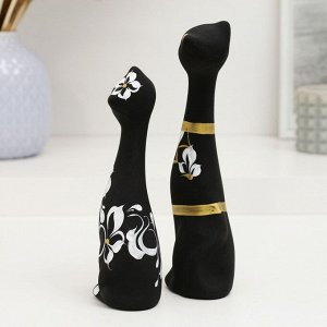 Набор фигурок керамика «Love Коты», 2 шт., чёрные, 4x5x17.5 см