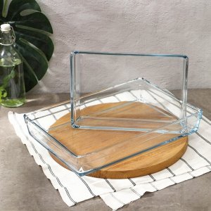Набор посуды для СВЧ Borcam, стеклянный, 2 предмета: 2.5 л, 4.35 л, 28.7x19.7x6 см, 36.7x25.7x6 см