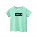 Футболка для мальчика, цвет зеленый, принт &quot;SMILE&quot;