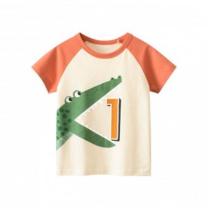 Детская футболка с цифрой, цвет оранжевый