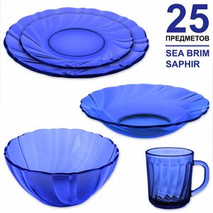 Набор стеклянной посуды 24+1 предмета SEA BRIM SAPHIR