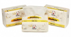 Салфетки бумажные Inshiro EkoNeko, 2 слоя, 200шт./ МЯГКАЯ упаковка