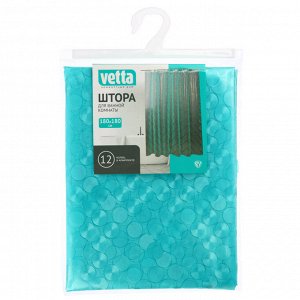 VETTA Шторка для ванной, ЭВА, 100 г/м2, 180x180см, 12 колец, 3D, "Венеция", 4 дизайна