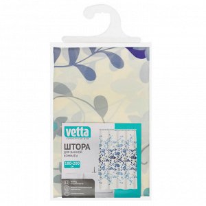 VETTA Шторка для ванной, с утяжелителем, полиэстер, 90 г/м2, 180x210см, увелич.высота, "Фабула", 4 д
