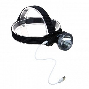 ЕРМАК Фонарь налобный, XH-P50 LED, 3 режима, 2000мАч, 8,3х6х7,3см, USB кабель, пластик