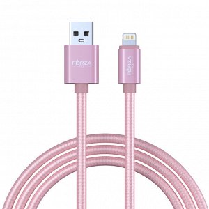 FORZA Кабель для зарядки Флоренция iP, 1.5м, 1.5А, тканевая оплётка, 3 цвета, пакет