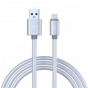 FORZA Кабель для зарядки Флоренция iP, 1.5м, 1.5А, тканевая оплётка, 3 цвета, пакет