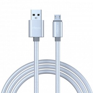 FORZA Кабель для зарядки Пастель Micro USB, 1.5м, 1.5А, перламутровая оплётка, 3 цвета, пакет