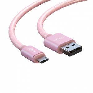 FORZA Кабель для зарядки Пастель Micro USB, 1.5м, 1.5А, перламутровая оплётка, 3 цвета, пакет